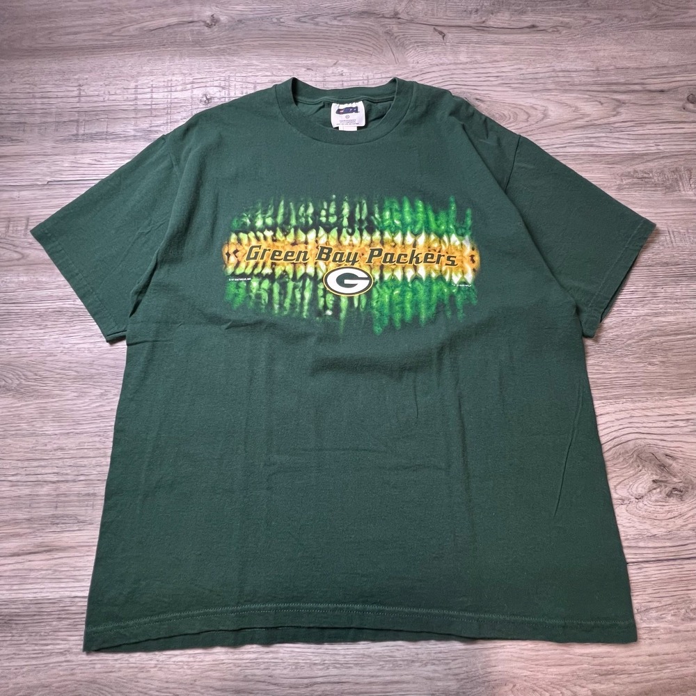 Nutmeg Mills Green Bay Packers T-Shirt Mens XL Green Vintage 2000 NFL Football